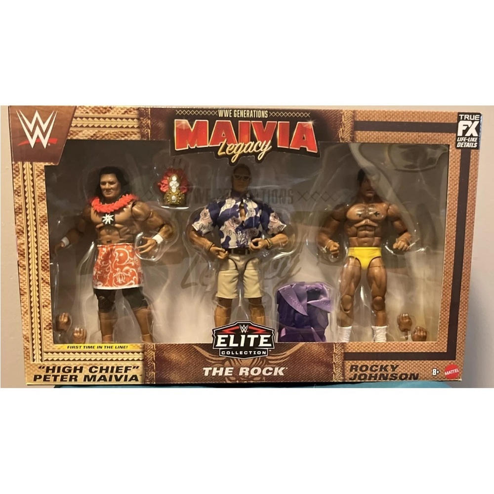 WWE Mattel Elite Rock, Rocky Johnson, Peter Maivia WWE Generations Legacy 3-Pack